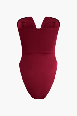 Basic V-neck Strapless Bodysuit