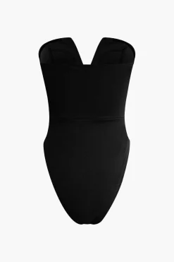 Basic V-neck Strapless Bodysuit
