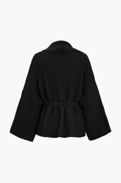 Belted V-neck Sweater Cardigan