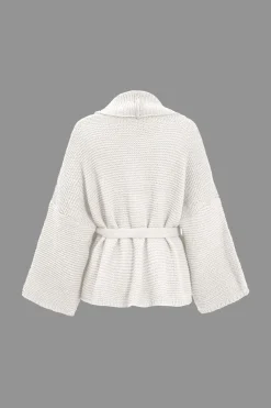 Belted V-neck Sweater Cardigan