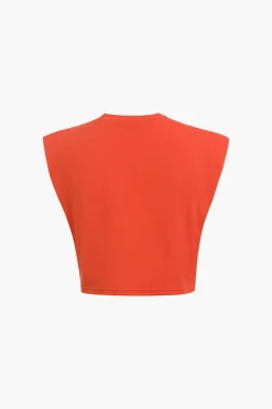 Big Sur Graphic Padded-Shoulder Knot Hem T-Shirt