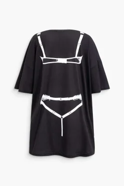 Bikini Print Round Neck Mini T-shirt Dress