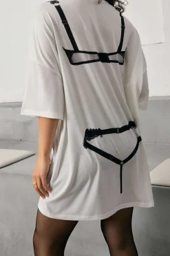 Bikini Print Round Neck Mini T-shirt Dress