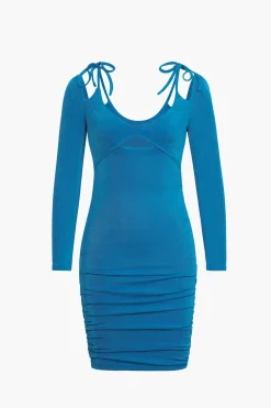 Blue Cut Out Bodycon Mini Dress