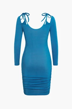 Blue Cut Out Bodycon Mini Dress
