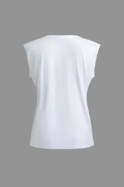 Body Print Sleeveless T-shirt