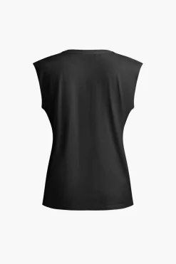 Body Print Sleeveless T-shirt