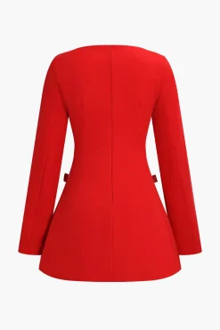 Bow Long Sleeve Mini Dress