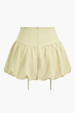 Bubble Hem Mini Skirt With Zip Pocket Detail