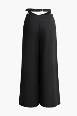 Buckle Wide Leg Pants