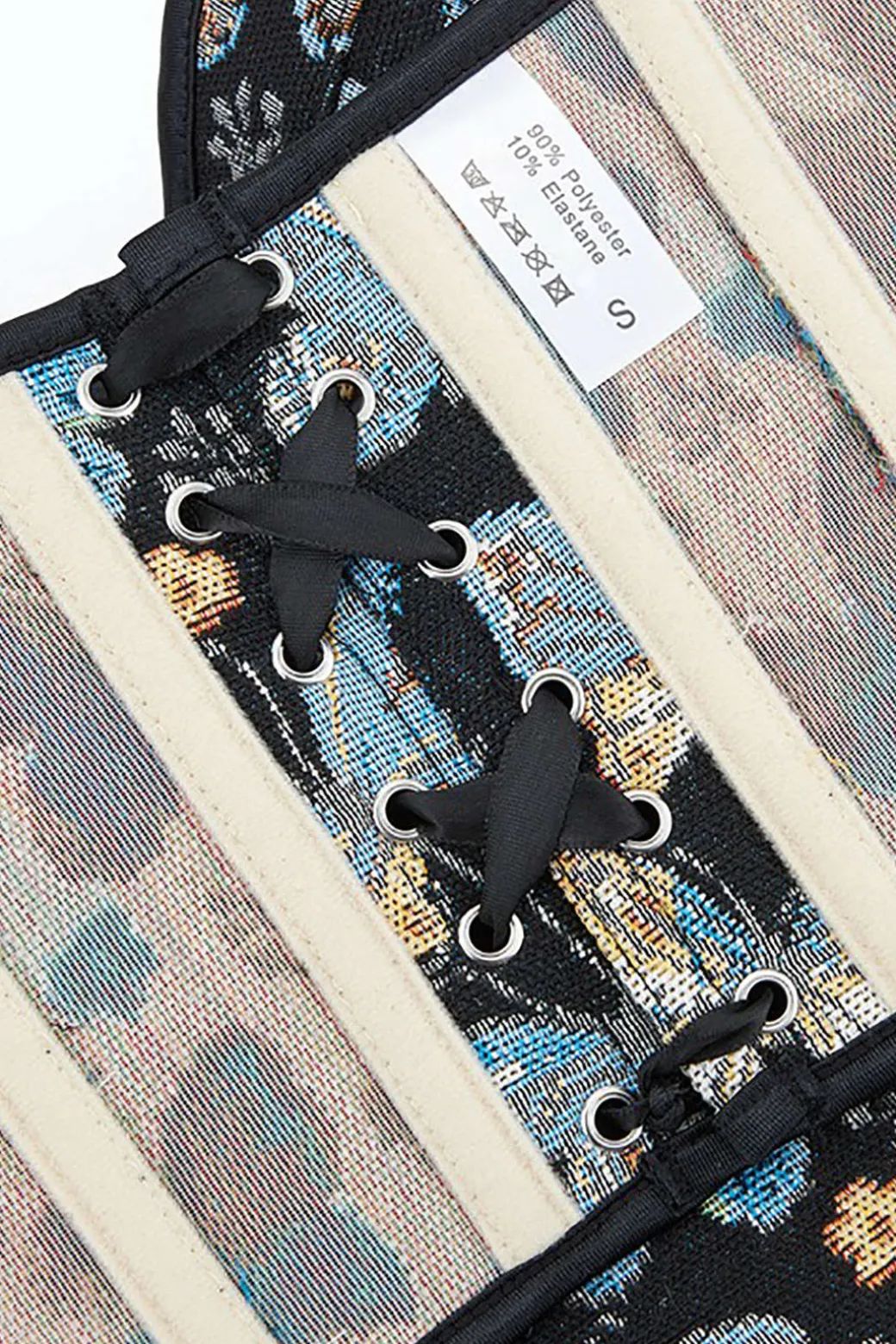 Butterfly Jacquard Tie-Up Tube Top