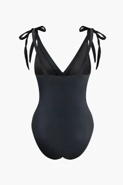 Butterfly Pattern Tummy Control One-Piece Swimsuit And Cover Up Set