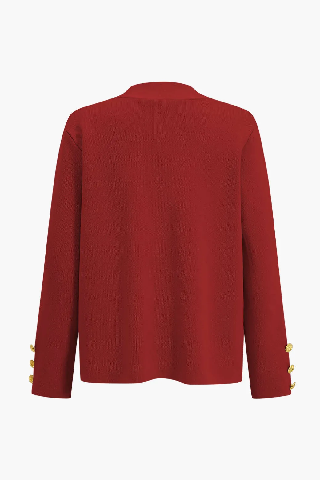 Button Detail Knit Cardigan And Wide-Leg Pants Set