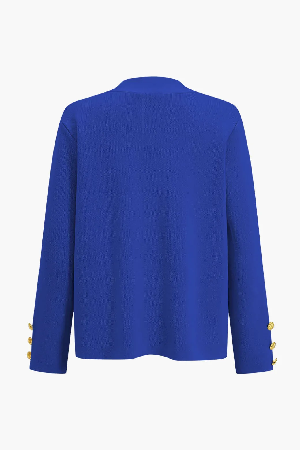 Button Detail Knit Cardigan And Wide-Leg Pants Set
