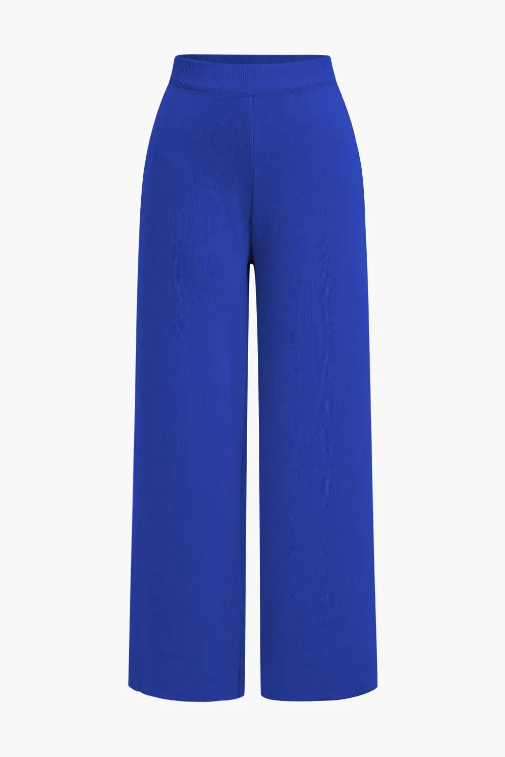 Button Detail Knit Cardigan And Wide-Leg Pants Set