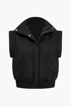 Button Detail Padded Vest
