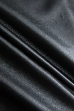Button Detail Twist Front Faux Leather Crop Tank Top