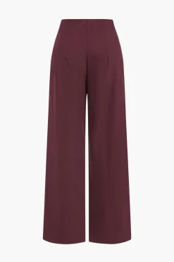 Button Detail Wide-Leg Pants