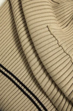 Button Knit Tie-Up Pocket Sweater Dress