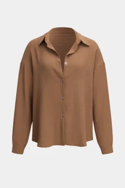 Button Long Sleeve Shirt And Wide Leg Trousers Set