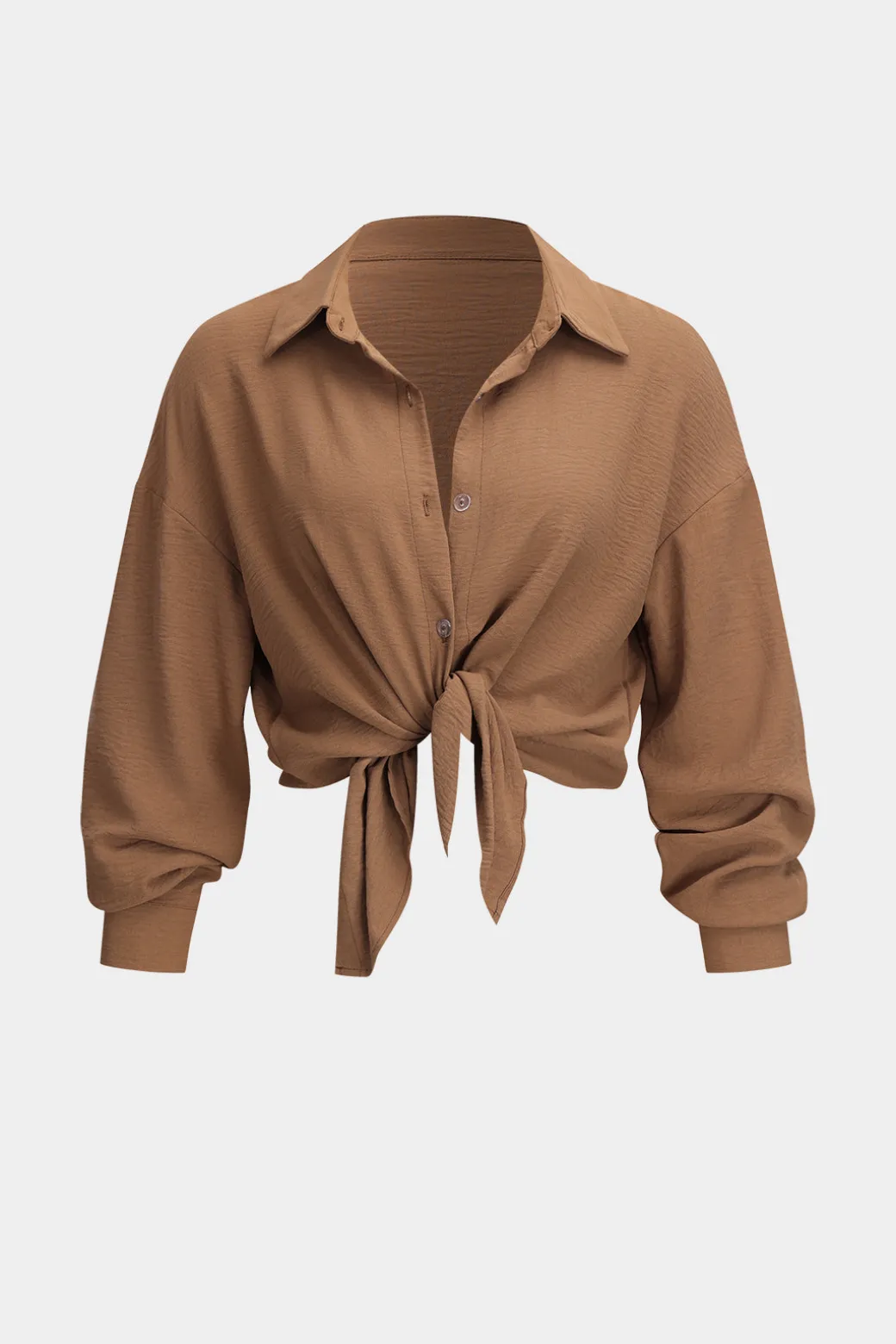 Button Long Sleeve Shirt And Wide Leg Trousers Set