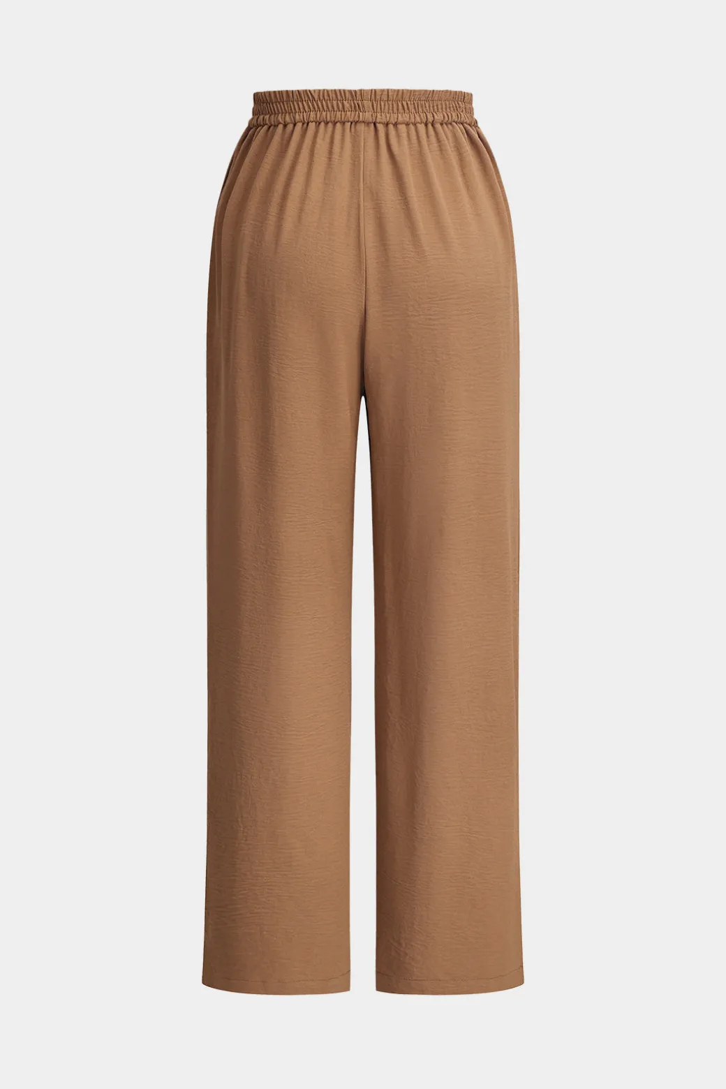 Button Long Sleeve Shirt And Wide Leg Trousers Set