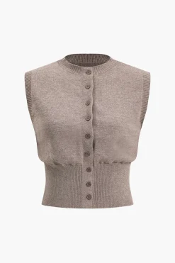 Button Sweater Tank Top