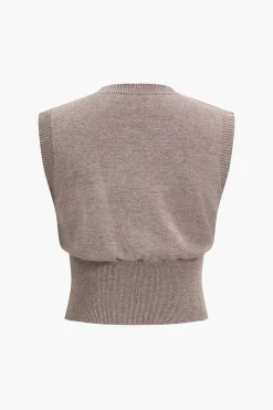 Button Sweater Tank Top