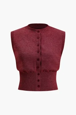 Button Sweater Tank Top