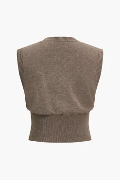 Button Sweater Tank Top