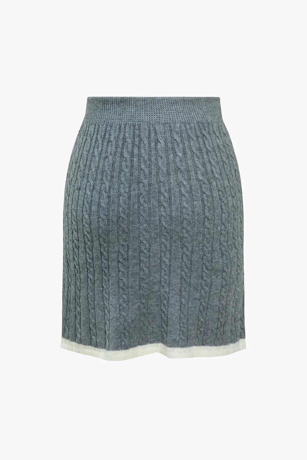 Cable Knit Color Block Skirt Set
