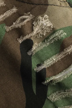 Camo Destroyed Cargo Shorts
