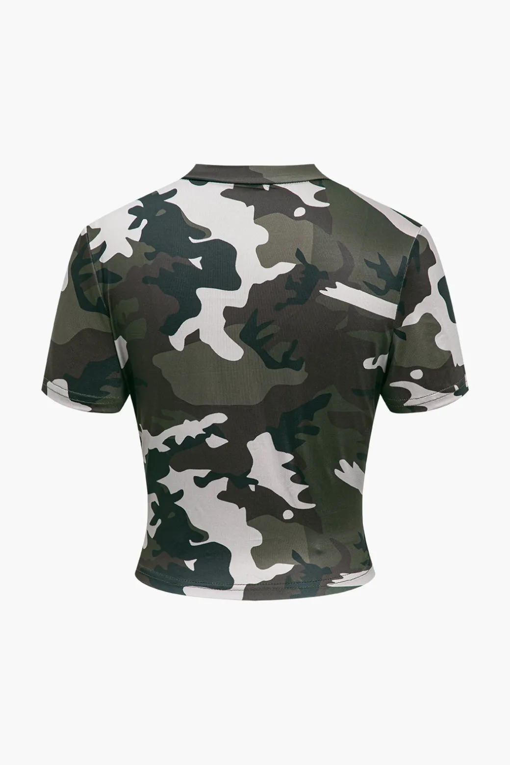 Camo Print Fringe Pocket Top And Trouser Set