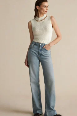 Chain Asymmetrical Hem Sweater Tank Top