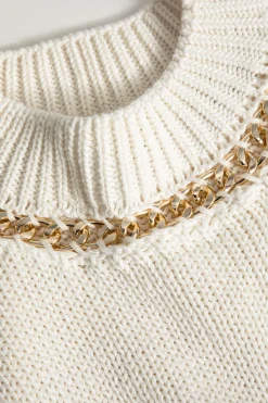 Chain Asymmetrical Hem Sweater Tank Top
