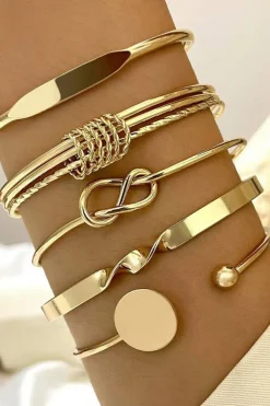 Chain Bracelet Geometric Open Bangle