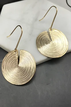 Circular Cut Out Drop Earrings