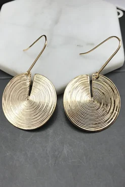 Circular Cut Out Drop Earrings