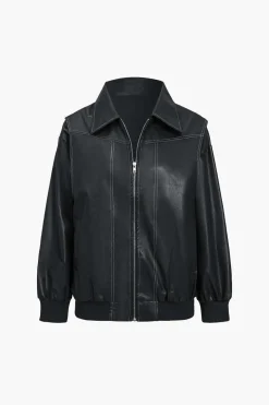 Collared Zipper Jacket