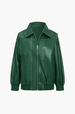 Collared Zipper Jacket