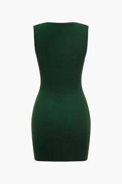 Color Block Asymmetrical Sweater Dress