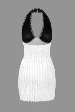 Color Block Backless Mini Dress