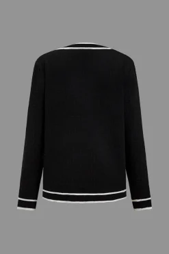 Color Block Button Cami Top And Shorts And Sweater Cardigan Set