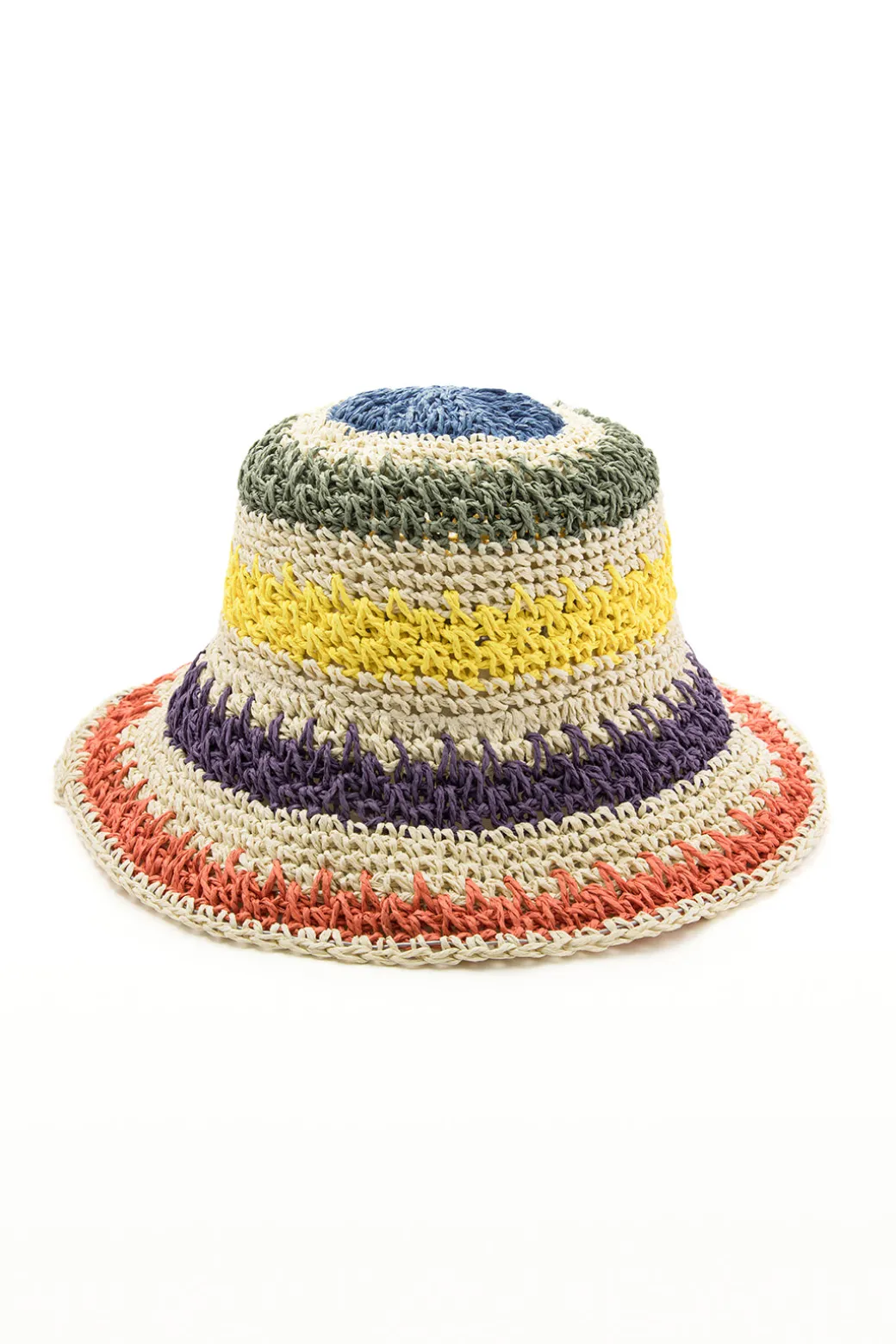 Color Block Crochet Knit Bucket Hat