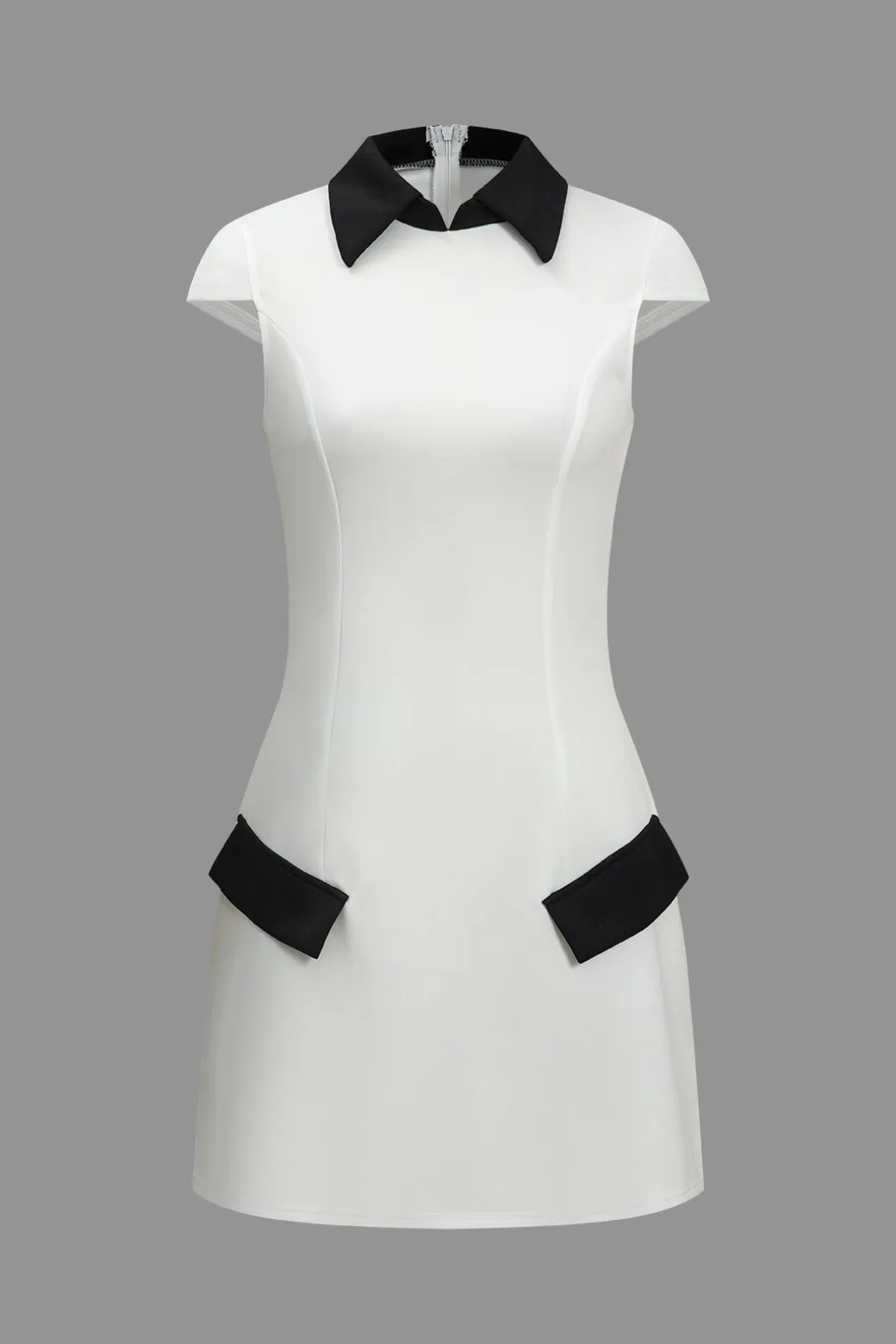 Color Block Fake Pocket Mini Dress