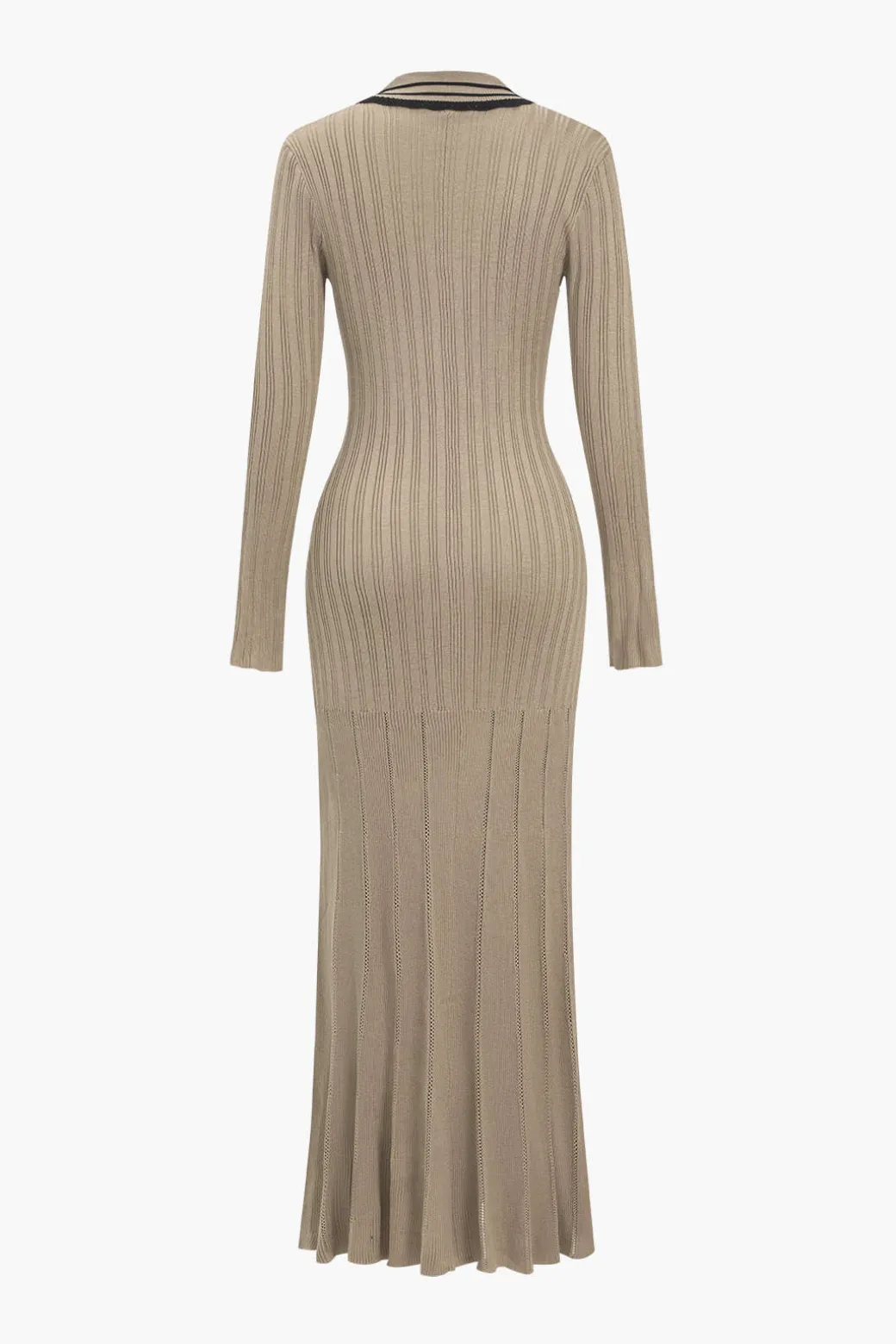 Color Block Print Knit Button Metallic Fake Pockets Dress