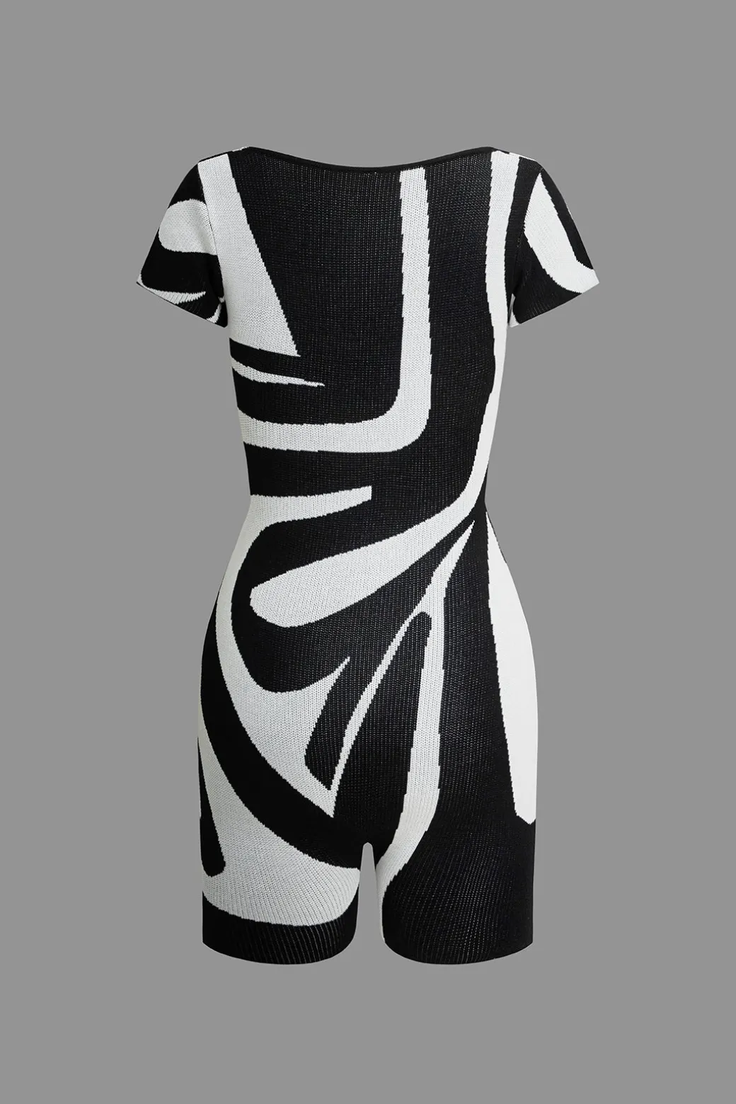 Color Block Print Stripe Cut Out Romper