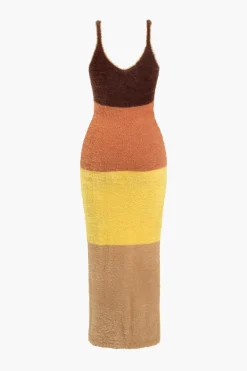 Color Block Print Sweater Cut Out Sweater Dress