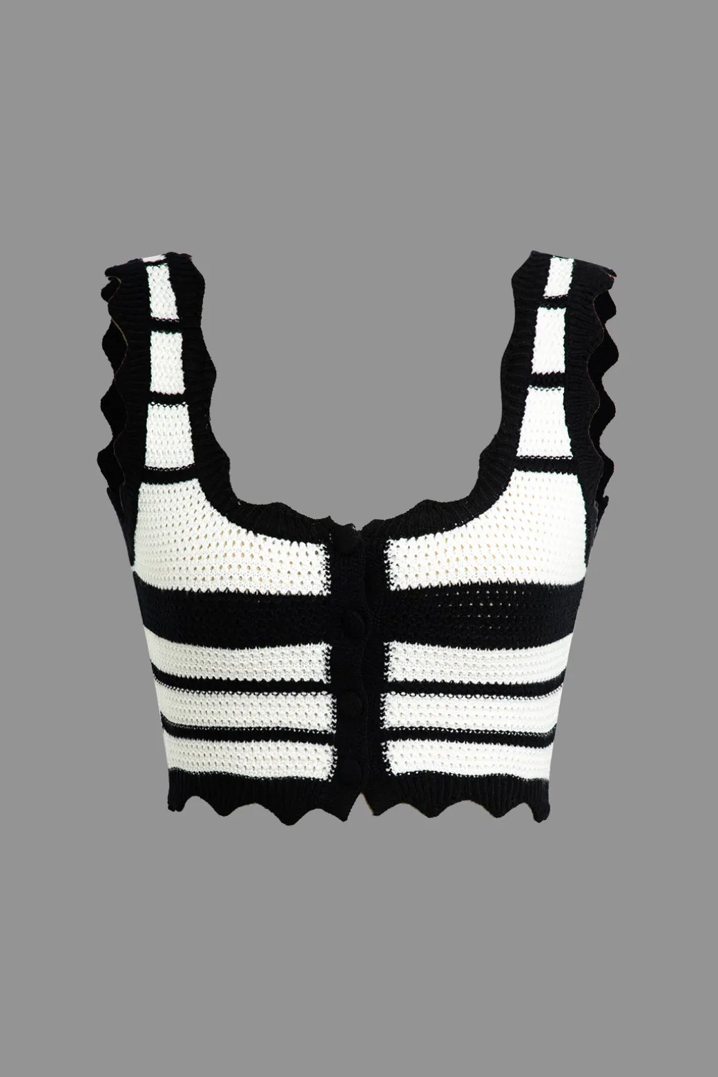 Color Block Stripe Knit Cami Top And Skirt Set