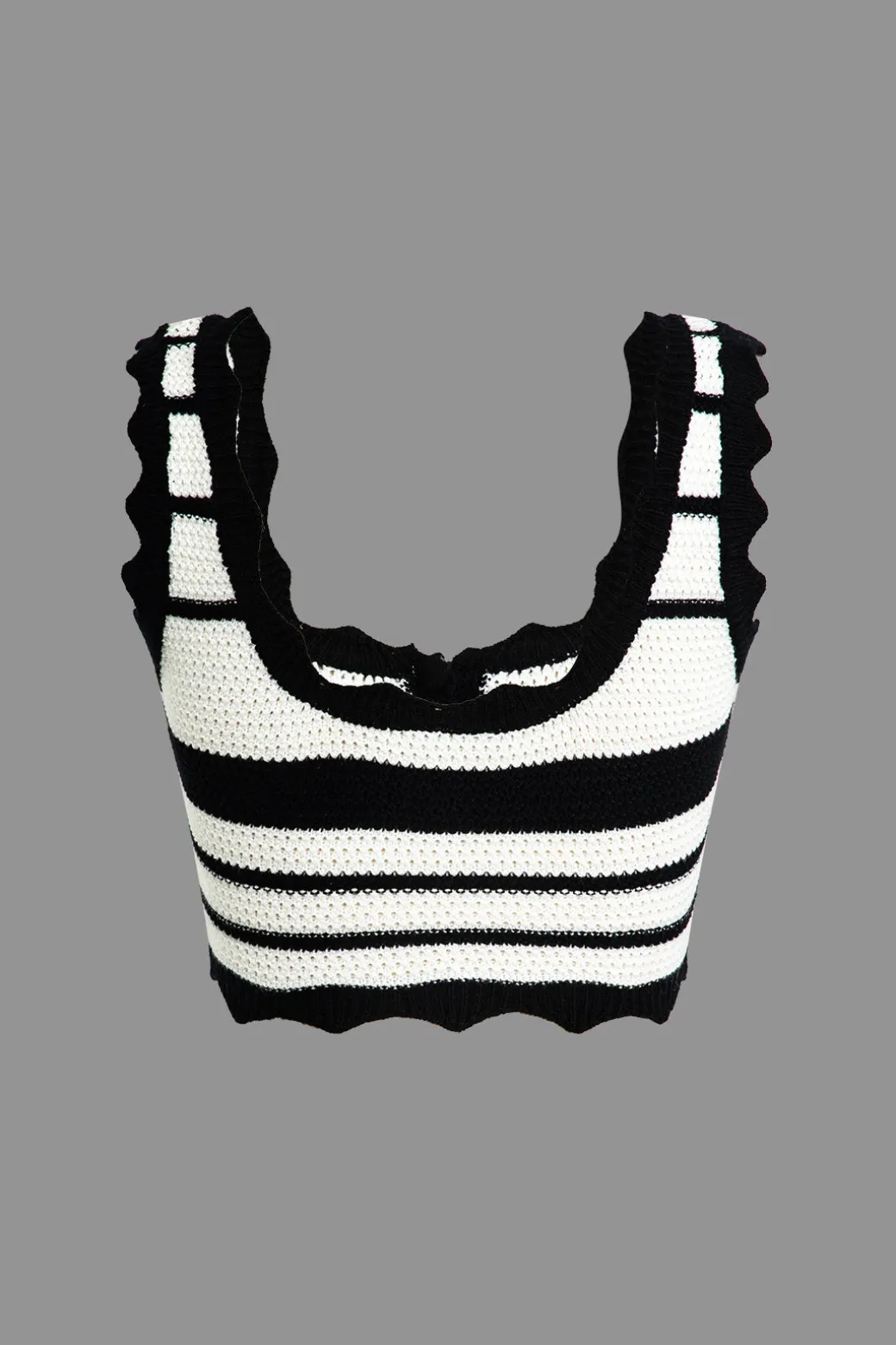 Color Block Stripe Knit Cami Top And Skirt Set